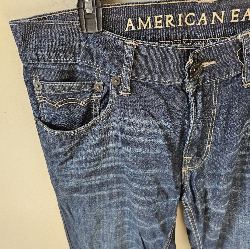 American Eagle Outfitters Men's  low rise boot Jeans size 34x34 - Picture 2 of 5